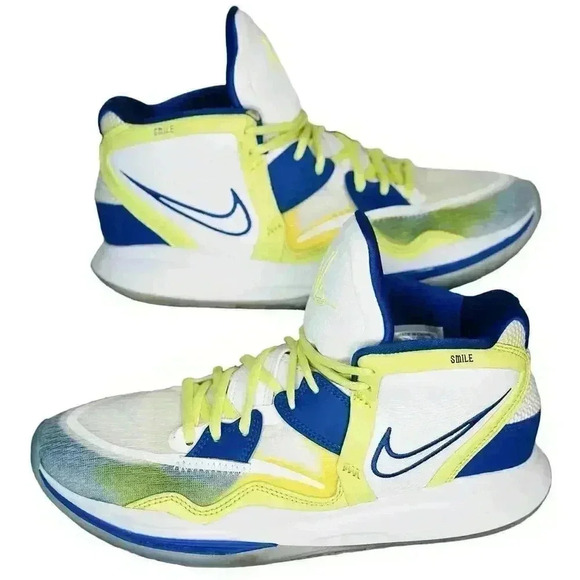 NIKE Kyrie Infinity Men’s Size 8 Basketball Shoes White/Blue/Yellow